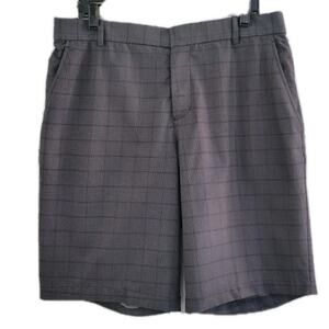 Nike Men's Dri-Fit Plaid Golf Shorts Size 35 Grey Checkered‎ Pockets
